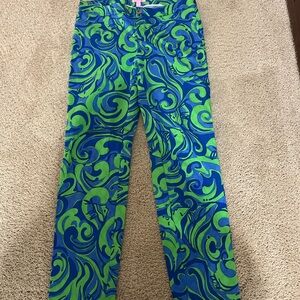 Lilly Pulitzer Blue and Green Swirl Pants